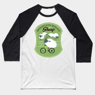 Mountain Biking Sheep Baseball T-Shirt